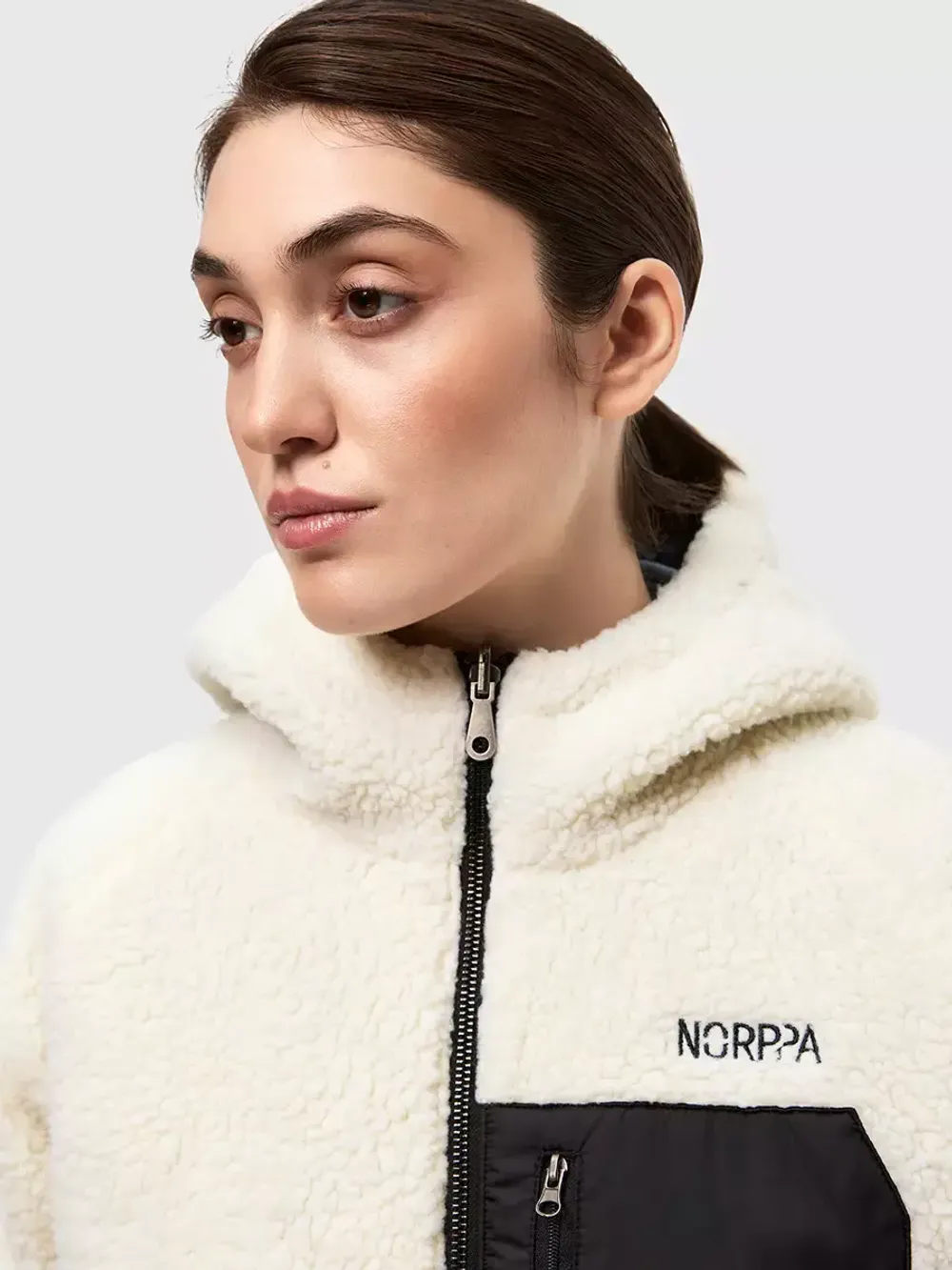 Куртка женская из "пушистого" флиса ICHA NORPPA слоновая кость
