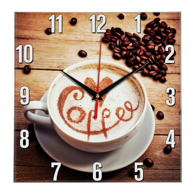 Настенные часы зерна Кофе с сердечком Декор для дома, подарок