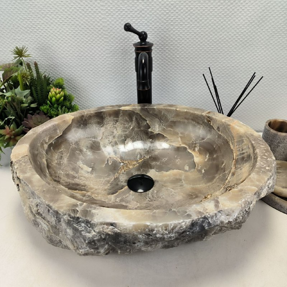 Раковина из оникса Erozy Grey EO-62237 57*46*16 0094