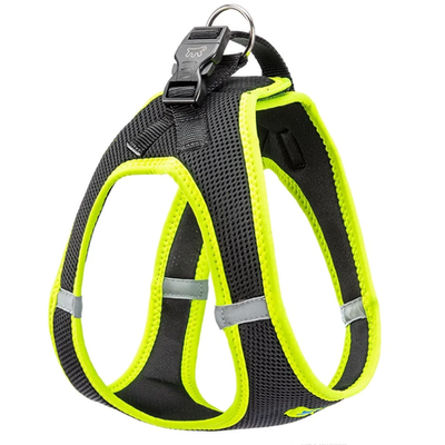 Шлейка kaori xl из дышащего нейлона, черно-жёлтая