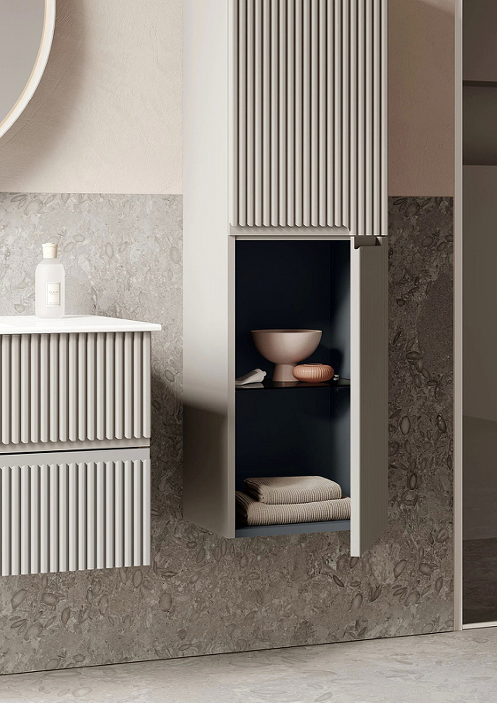 Тумба с раковиной Orka Moonlight 120 5001508 подвесная Бежевая матовая