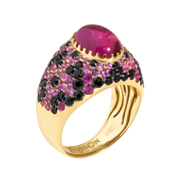 Кольцо c Турмалином и Сапфирами, R0072-0/35