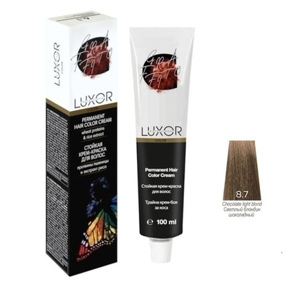8.7 GR Светлый блондин шоколадный Стойкая крем-краска LUXOR Professional 100 мл.