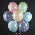 Шар (12''/30 см) Снежинки, Ассорти, пастель, 5 ст, 25 шт.