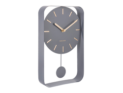 Часы настенные с маятником Karlsson CHARM Present Time Серый / Золотой