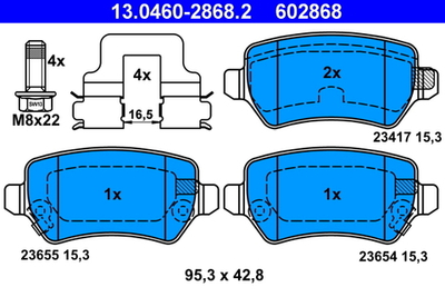 ATE - 13046028682-ATE - Brake Pad Set, disc brake
