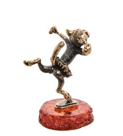 Народные промыслы AM-3068 Фигурка «Кошка Балерина» (латунь, янтарь)