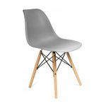 Стулья BRABIX "Eames CF-010", КОМПЛЕКТ 4 шт., пластик серый, опоры дерево/металл, 532632, 2033A