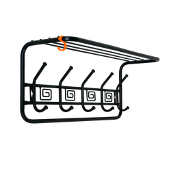 Вешалка настенная "Ажур" 60 см с полкой (черный), ЗМИ