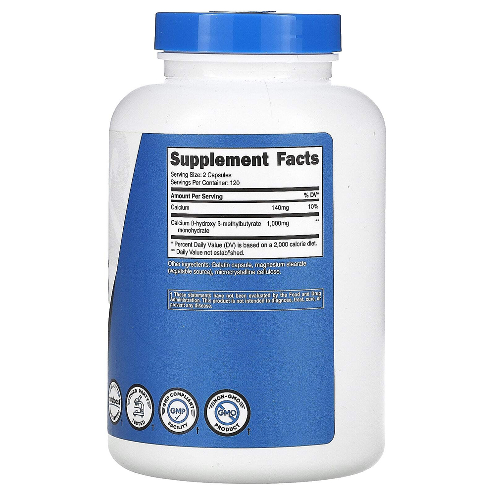 Nutricost, HMB, B-гидрокси-B-метилбутират, 240 капсул (500 мг в 1 капсуле)