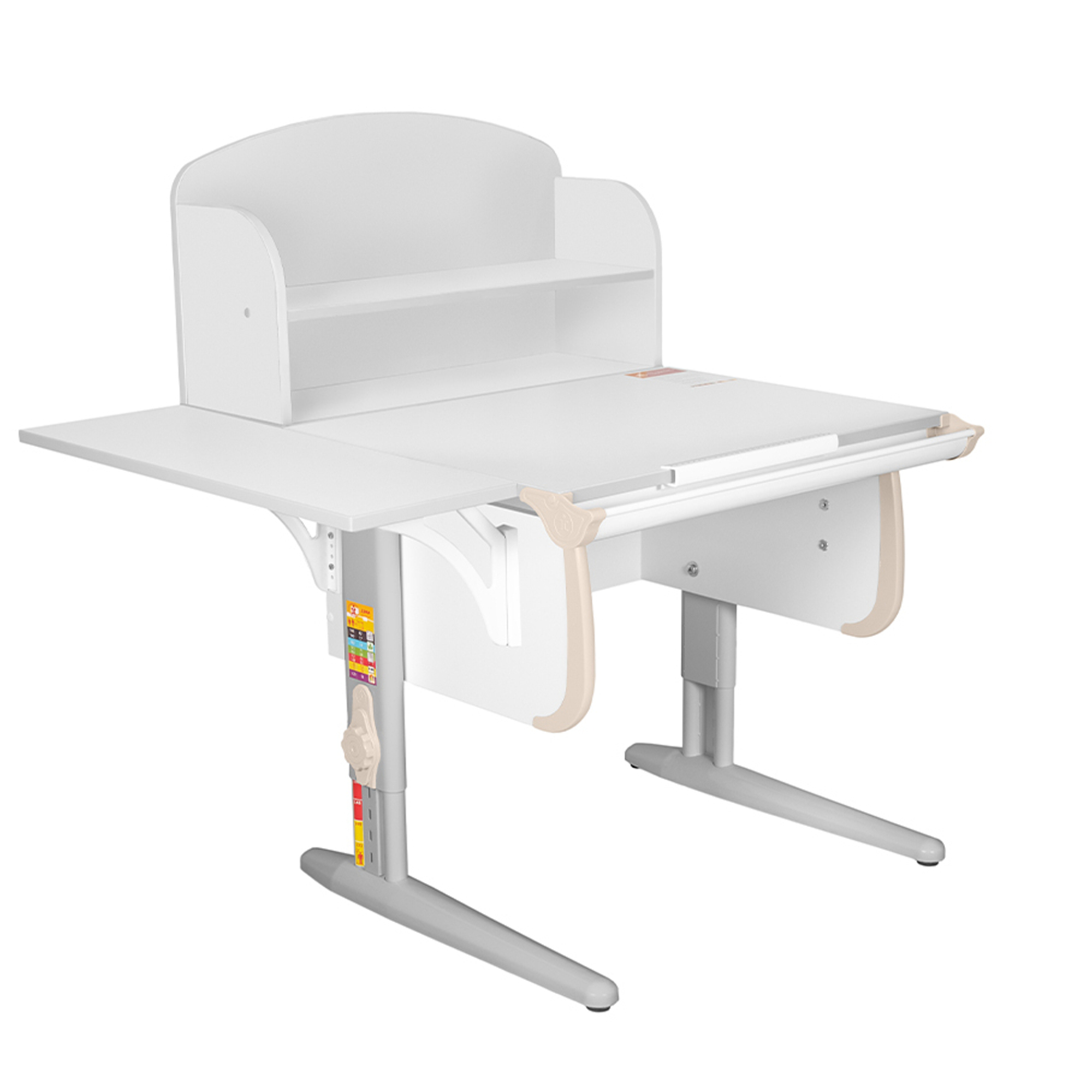 Растущая парта Дэми СУТ 24 с задней закрытой полкой СУТ.34.360 и боковой полкой СУТ.24.230 (1020×880 мм)