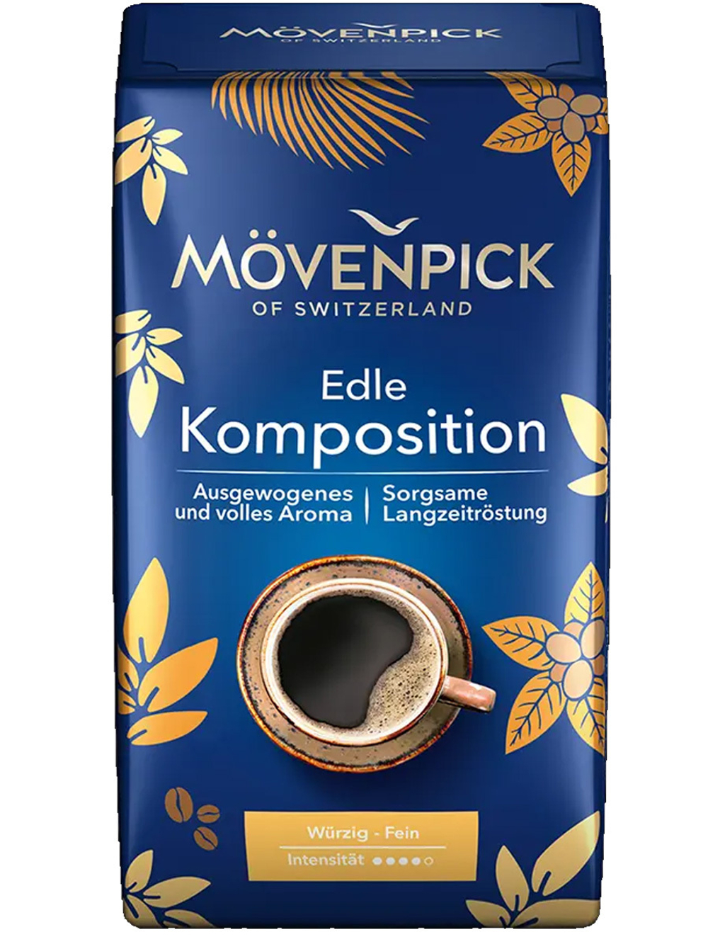 Кофе молотый 500 г Movenpick Edle Komposition, Мовенпик - избранная кофейная композиция из зерен арабики и робусты