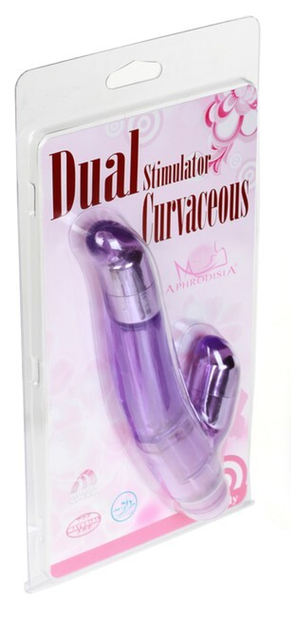 Гладкий гибкий вибратор с клиторальным стимулятором Curvaceous (Цвет: фиолетовый)