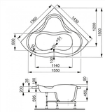Акриловая ванна VAGNERPLAST IRIS 143x143