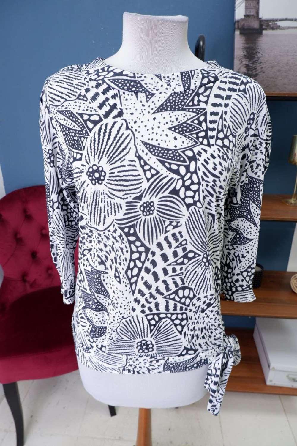 Блуза с принтом 46 размер