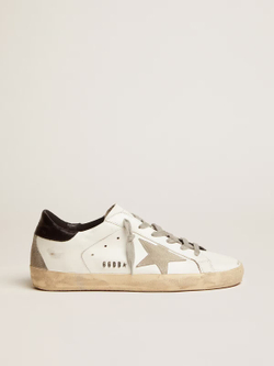 Men's Super Star with black heel tab and metal stud lettering
