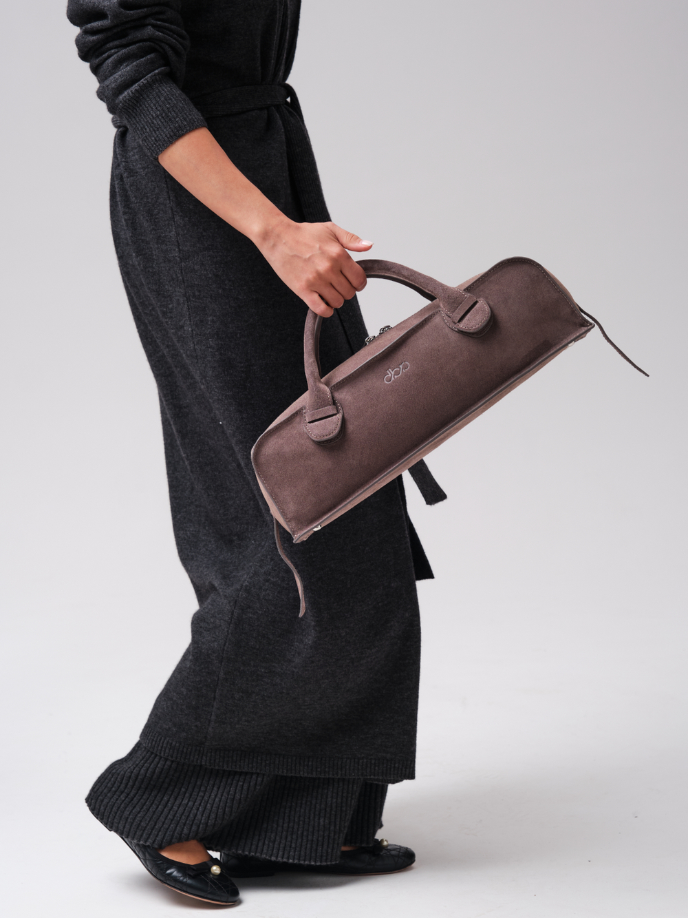 Замшевая сумка багет Doxie DBR 31157 темно-серый