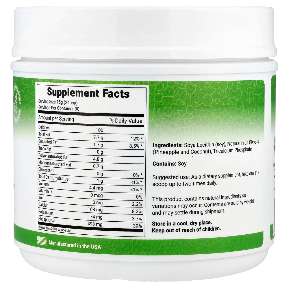 Lewis Labs, Lecithin Granules, Natural Coconut and Pineapple, 16 oz (454 g)