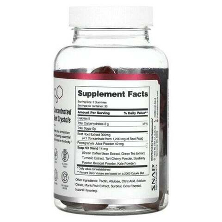 Оксид азота Snap Supplements, Жевательные таблетки с оксидом азота, без сахара, 60 жевательных таблеток