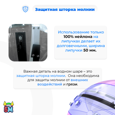 Аттракцион Водный шар ПВХ «Сине-розовый» 2*2*2 м