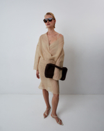 Юбка из хлопка Брунелло Кучинелли бежевый/серебристый