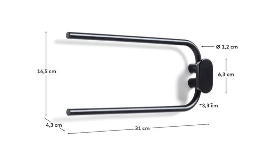Вешалка для полотенец Arely из черного металла