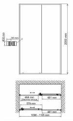 Душевая дверь WasserKRAFT Dill 61S 110