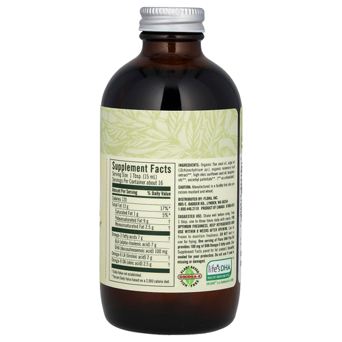 Flora, льняное масло с ДГК, 250 мл (8,5 жидк. унции)