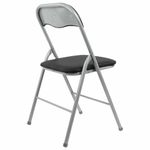 Стул складной BRABIX "Golf CF-007", серебристый каркас, кожзам чёрный, 532891