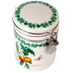 Банка для сыпучих продуктов (клипс)" " 15х10х14см v=630мл (керамика)(подарочная упаковка)