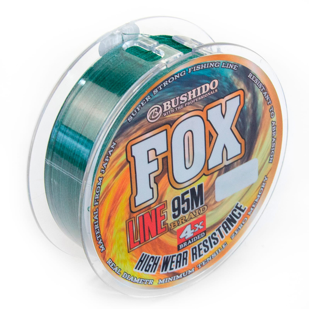 Плетенка Bushido Fox Line Braid X4, зеленый (95м)