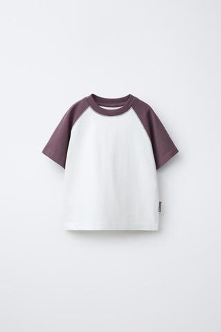 ZARA ФУТБОЛКА С РУКАВАМИ РЕГЛАН, КОРИЧНЕВЫЙ