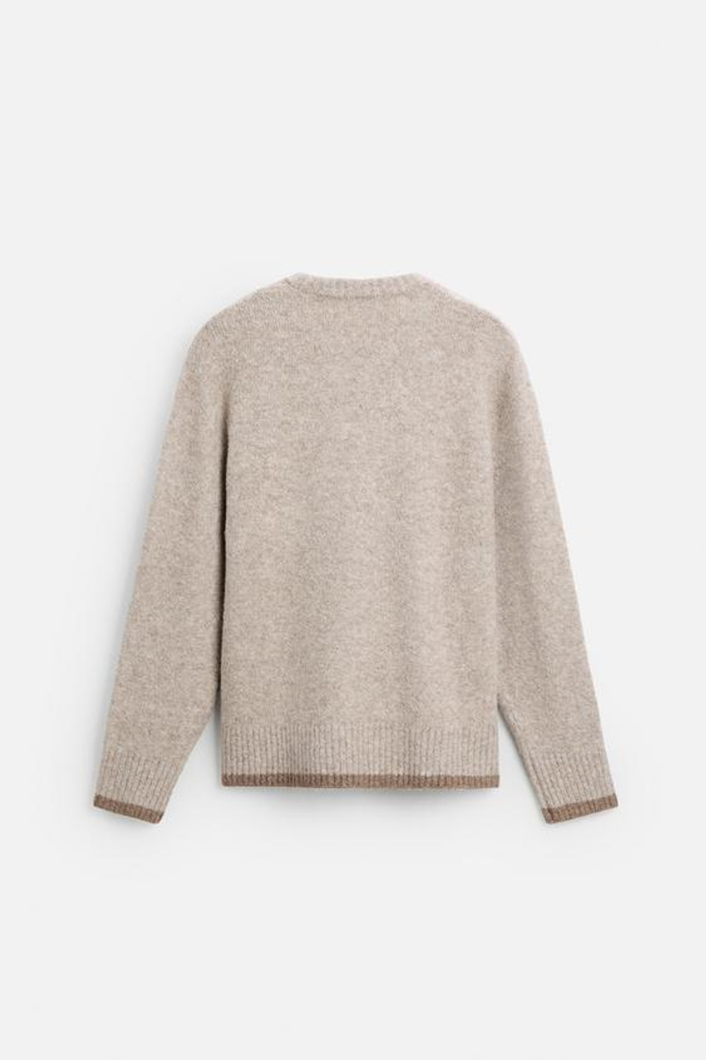 ZARA СВИТЕР С КОНТРАСТНЫМИ ДЕТАЛЯМИ, ЭКРЮ