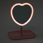 Зеркало настольное с подсветкой на подставке «Mary Touch - Heart», цвет розовый, USB, 20*29см