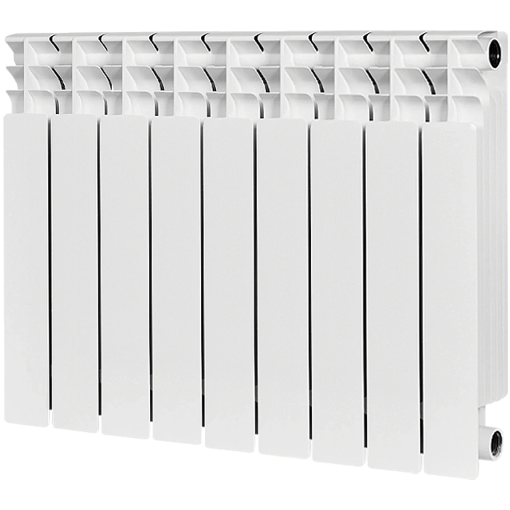 Радиатор биметаллический STOUT TITAN 500 - 9 секций (подключение боковое, цвет белый)