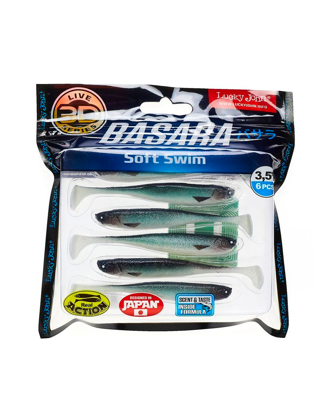Виброхвосты LJ 3D Series BASARA SOFT SWIM 6.0in (15,24)/PG03 3 шт. в упак.
