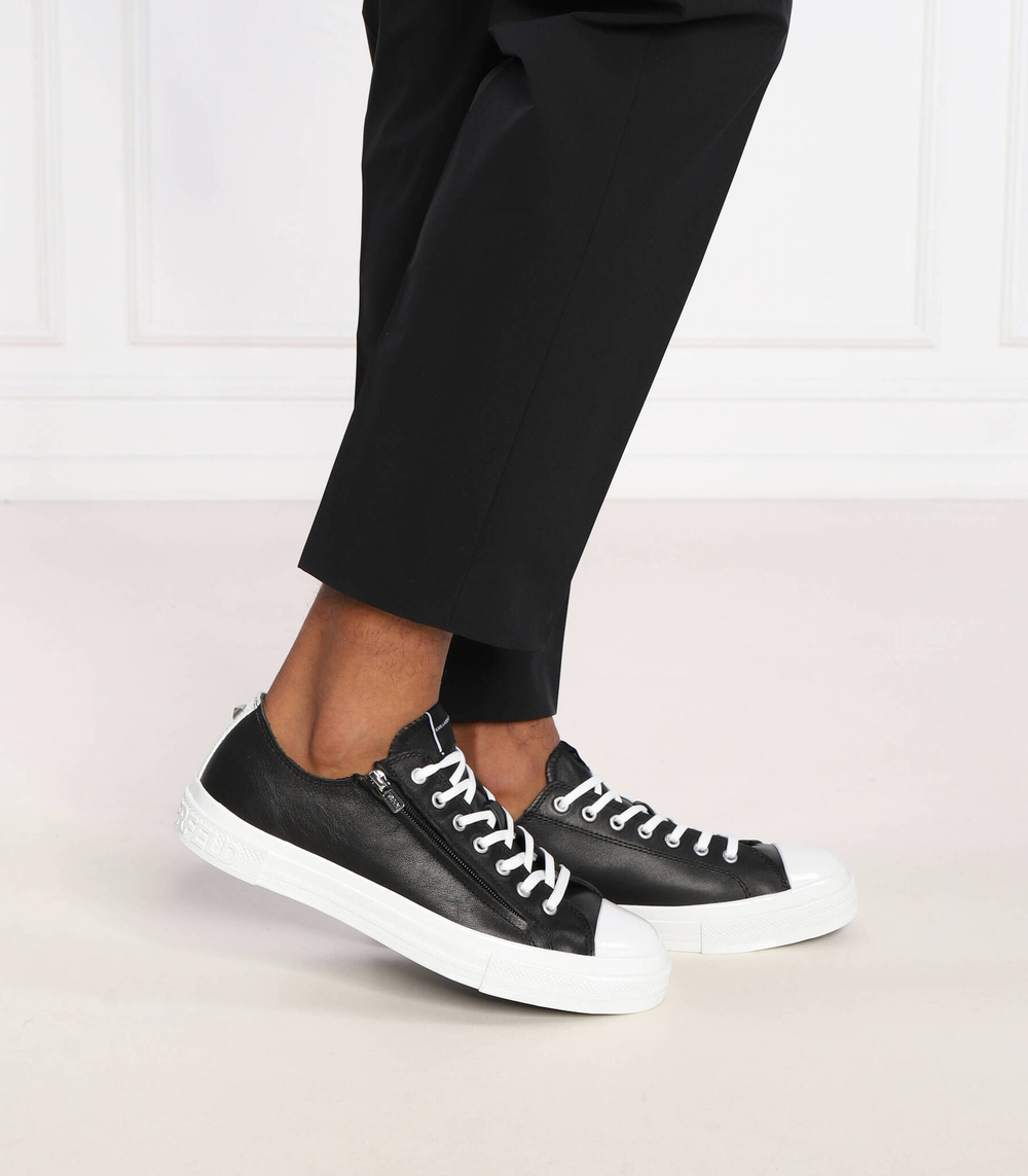 Кожаные кроссовки kampus iii front zip Karl Lagerfeld - черный(KL50325)