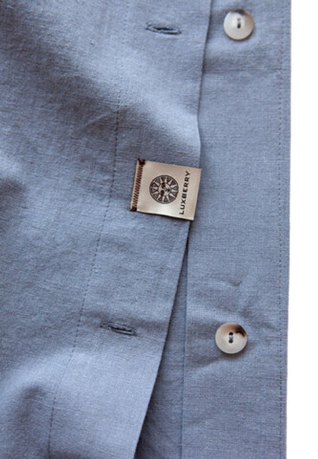 Постельное белье 2 спальное евро Luxberry коллекция Лен и Хлопок голубое