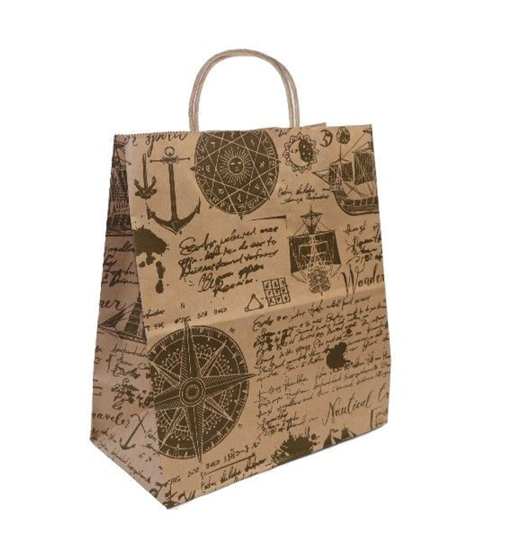 Пакет подар. бумажн. 35*26*15 см, 80 гр/м2 Карта, крученые ручки