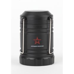 Фонарь кемпинговый светодиодный АРМИЯ РОССИИ KB-502 на батарейках складной мощный светильник с магнитом и крючком черный | Кемпинговые фонари