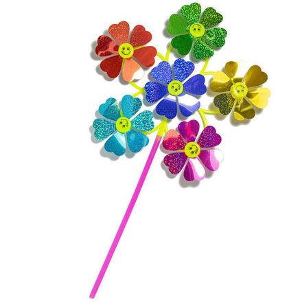 Ветрячок 46см "Смайлики" 6 цветков