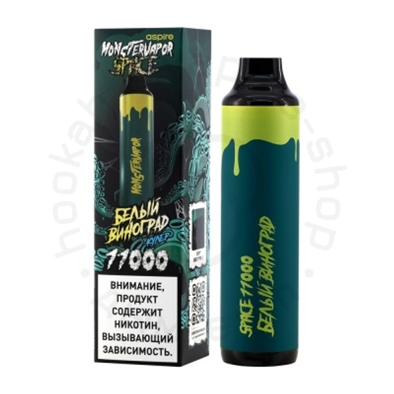 Одноразовая ЭС MONSTERVAPOR SPACE 11000 с ароматом Белого винограда, кулер, 20мг/см3, 11 мл. (М)
