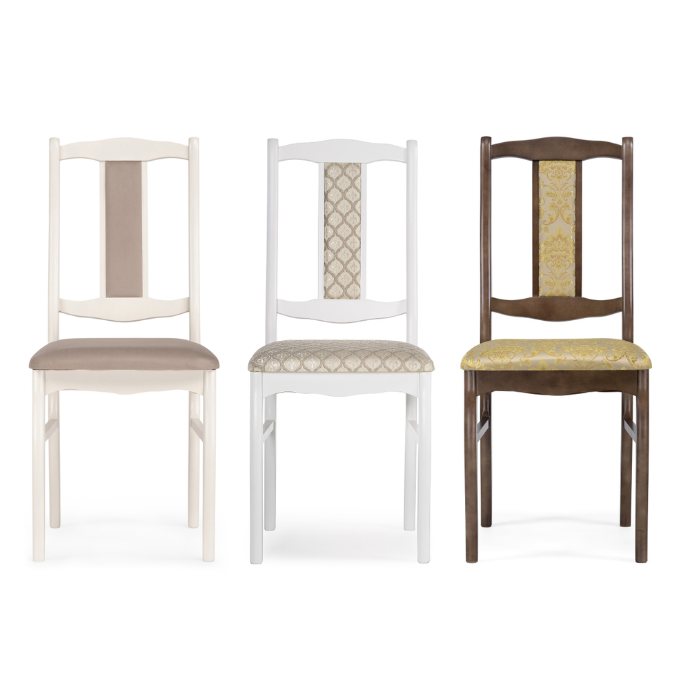 Стул деревянный Woodville Киприан белый, бежевый, ножки белые
