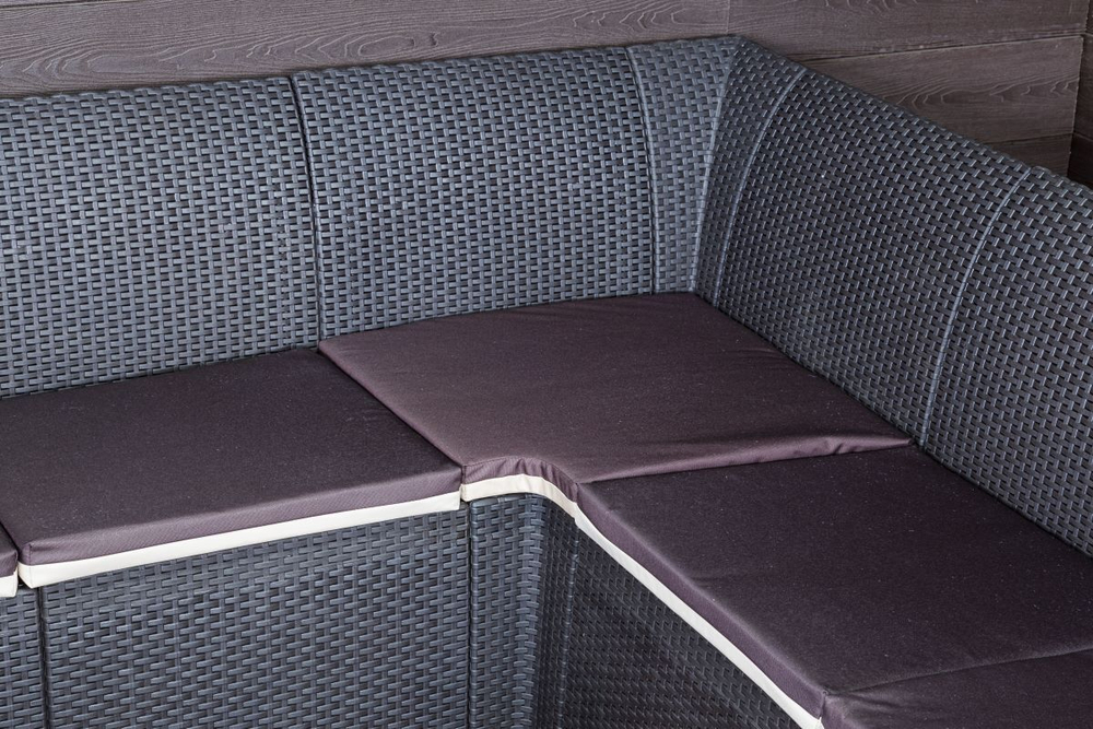 Садовый диван угловой П-образный Калифорния «California» на 10 мест с подушками на сиденье