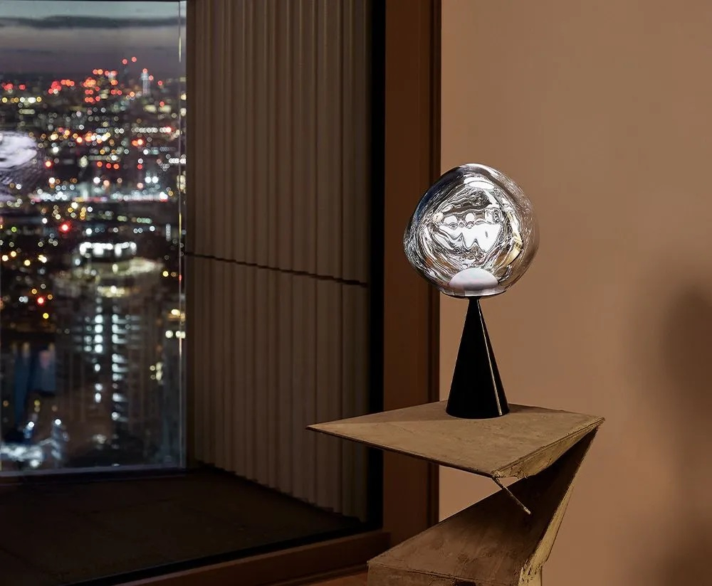 Настольная лампа Melt Cone Fat silver