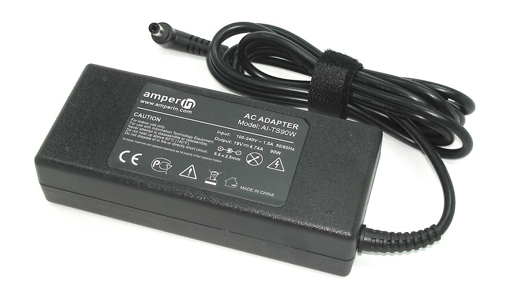 Блок питания (сетевой адаптер) Amperin AI-TS90W для ноутбуков Toshiba 19V 4.74A 5.5x2.5mm