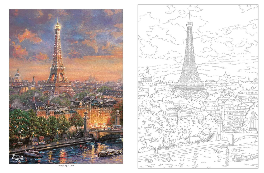 Thomas Kinkade Studios Inspired Destinations: A Coloring Book
