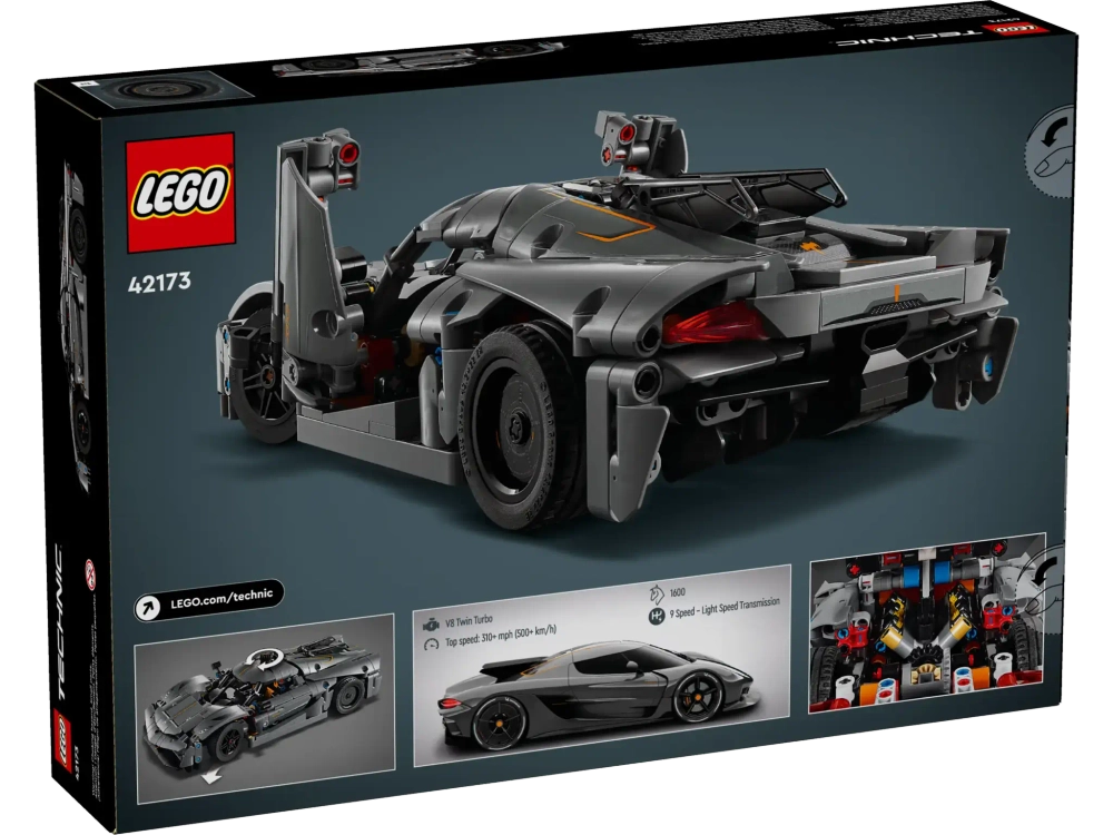 Конструктор LEGO Technic 42173 Серый гиперкар Koenigsegg Jesko Absolut