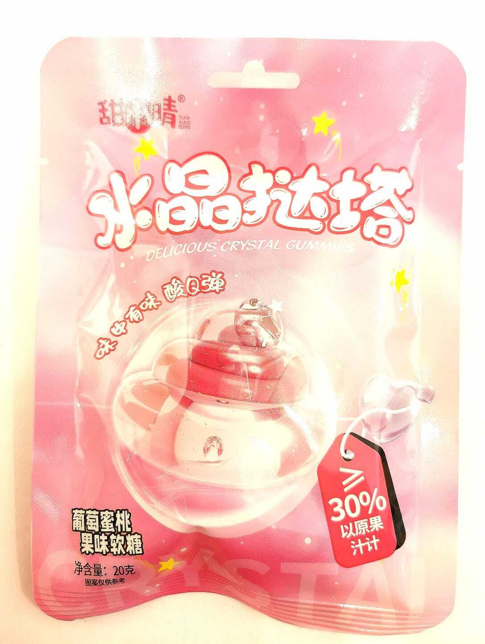 Жевательная конфета Tian Xiao Qing сердечко 20 гр персик
