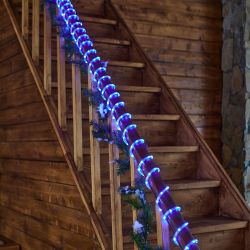 ULD-D50 8M-С08 IP44 BLUE Гирлянда светодиодная Дюралайт. 8м. С контроллером. Синий свет. Провод прозрачный. ТМ Uniel